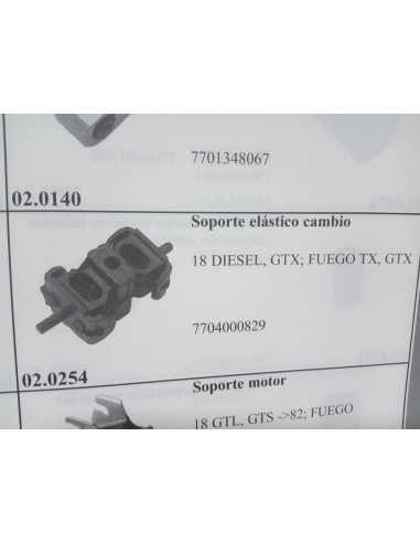 TACO SOPORTE ELASTICO CAJA DE CAMBIOS RENAULT 18 Y FUEGO