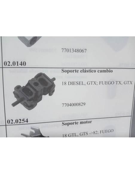 TACO SOPORTE ELASTICO CAJA DE CAMBIOS RENAULT 18 Y FUEGO