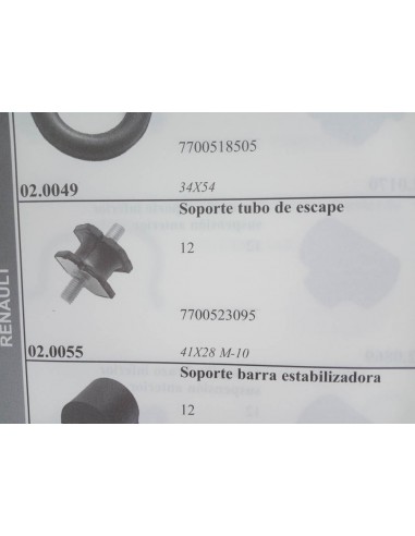 SILEMBLOCK SOPORTE DE ESCAPE RENAULT 12 (METRICA 10 mm)