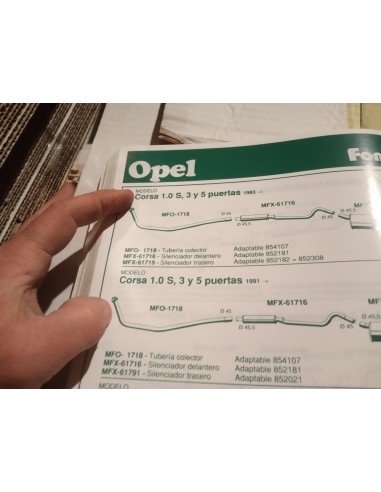 SALIDA COLECTOR ESCAPE OPEL CORSA A 1.0