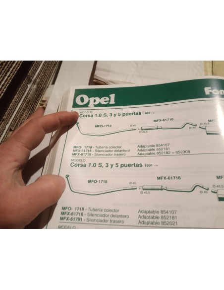 SALIDA COLECTOR ESCAPE OPEL CORSA A 1.0