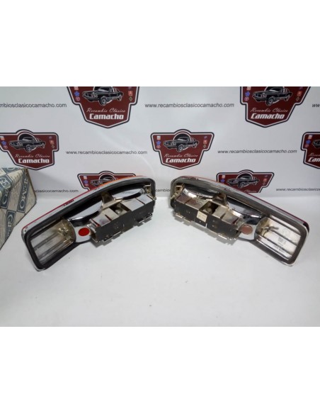 PAREJA PILOTO TRASERO SEAT 127 CON BASE CROMADA (GEMO)