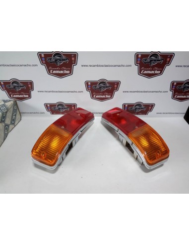 PAREJA PILOTO TRASERO SEAT 127 CON BASE CROMADA (GEMO)