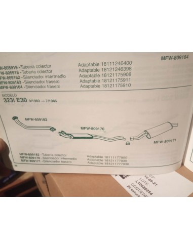 SILENCIOSO TRASERO ESCAPE BMW 323i E30