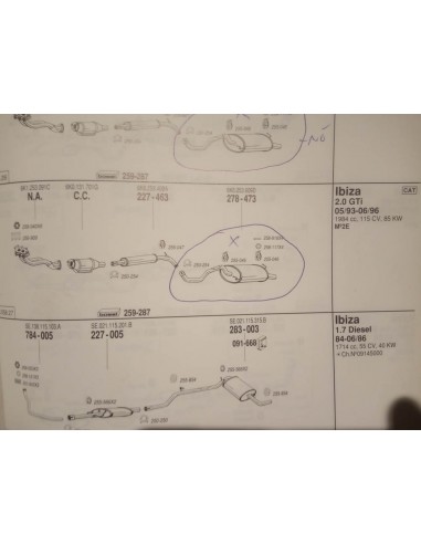 SILENCIOSO TRASERO ESCAPE SEAT IBIZA MK2 2.0 GTI (DEL 5/93 AL 6/96)