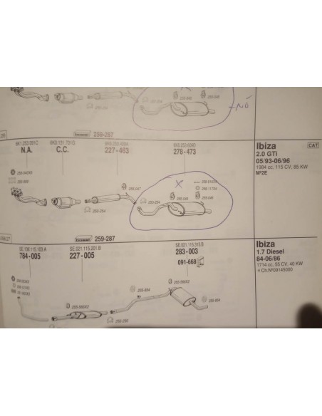 SILENCIOSO TRASERO ESCAPE SEAT IBIZA MK2 2.0 GTI (DEL 5/93 AL 6/96)