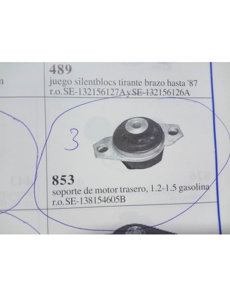 SOPORTE MOTOR TRASERO SEAT IBIZA,MALAGA Y RONDA SYSTEM PORSCHE