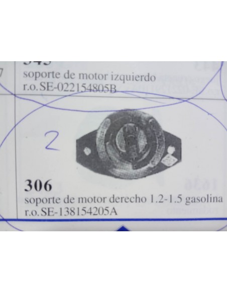 SOPORTE DE MOTOR DERECHO SEAT IBIZA,MALAGA Y RONDA SYSTEM PORSCHE