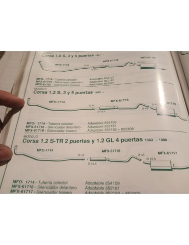 SALIDA COLECTOR ESCAPE OPEL CORSA A 1.2 CC