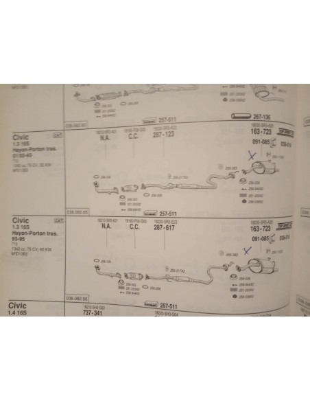 SILENCIOSO TRASERO ESCAPE HONDA CIVIC 1.3 Y 1.5 (DEL 91 A 95)