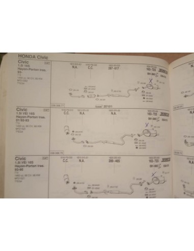 SILENCIOSO TRASERO ESCAPE HONDA CIVIC 1.3 Y 1.5 (DEL 91 A 95)