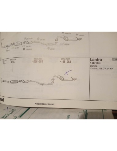 SILENCIOSO TRASERO HYUNDAI LANTRA II DEL 95 AL 2000