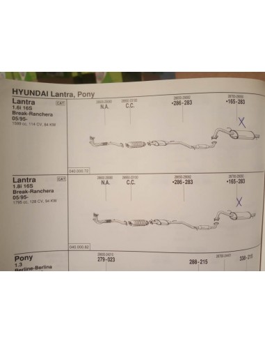 SILENCIOSO TRASERO HYUNDAI LANTRA II DEL 95 AL 2000