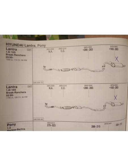 SILENCIOSO TRASERO HYUNDAI LANTRA II DEL 95 AL 2000