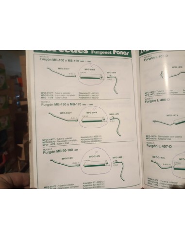 SILENCIOSO ESCAPE MERCEDES MB 90,100,130,150,170 Y L 407-D