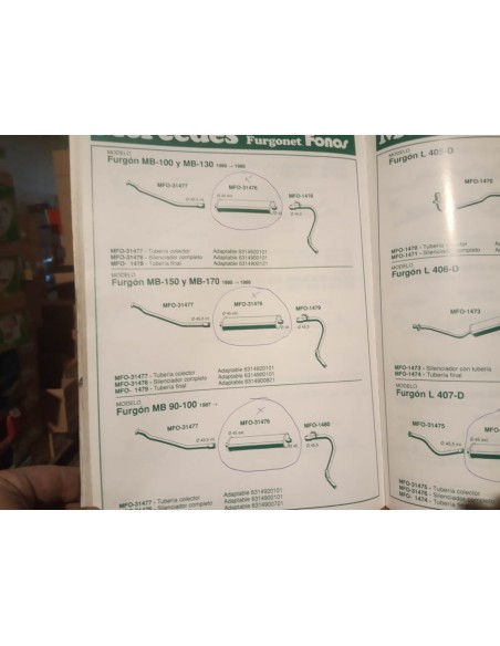 SILENCIOSO ESCAPE MERCEDES MB 90,100,130,150,170 Y L 407-D