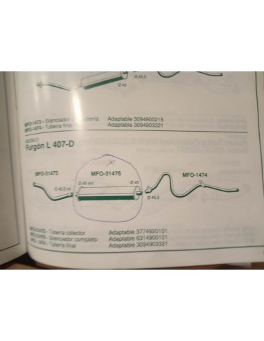 SILENCIOSO ESCAPE MERCEDES MB 90,100,130,150,170 Y L 407-D