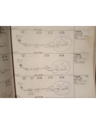 SILENCIOSO TRASERO ESCAPE SEAT TOLEDO 1.8i Y 2.0i 16V GASOLINA