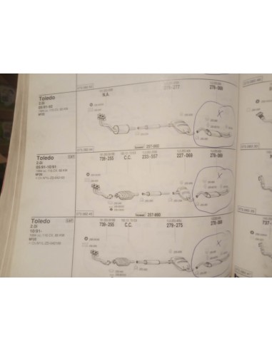 SILENCIOSO TRASERO ESCAPE SEAT TOLEDO 1.8i Y 2.0i 16V GASOLINA
