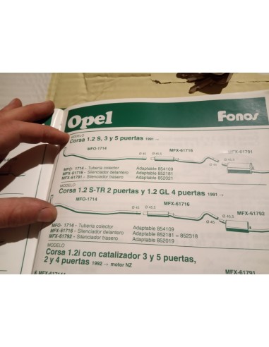 SALIDA COLECTOR ESCAPE OPEL CORSA A 1.2 CC