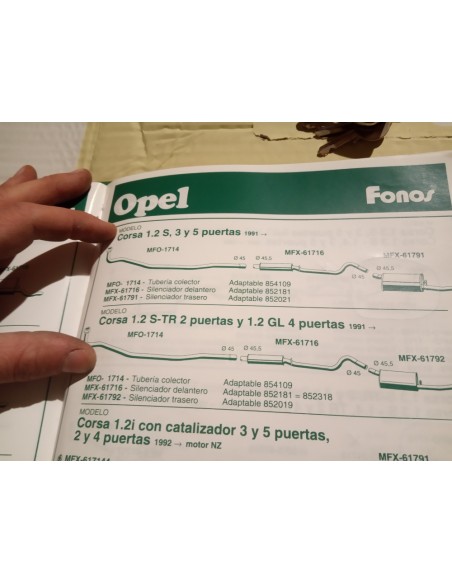 SALIDA COLECTOR ESCAPE OPEL CORSA A 1.2 CC