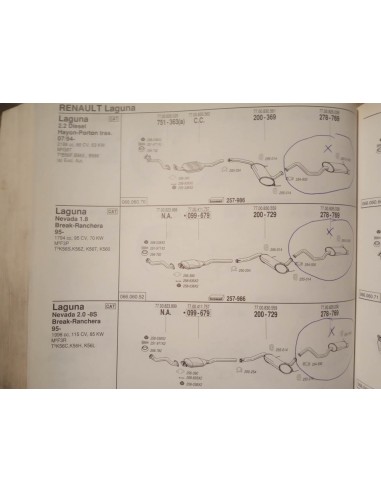 SILENCIOSO TRASERO ESCAPE RENAULT LAGUNA I MOTOR 1.8,2.0 Y 2.2D