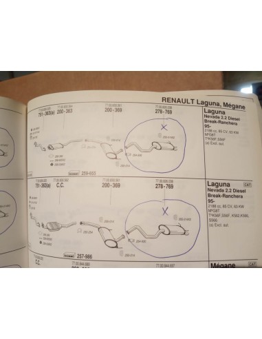 SILENCIOSO TRASERO ESCAPE RENAULT LAGUNA I MOTOR 1.8,2.0 Y 2.2D