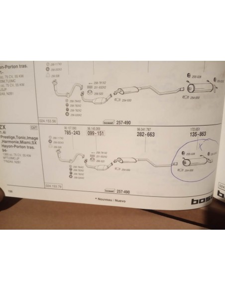 SILENCIOSO TRASERO ESCAPE CITROEN ZX