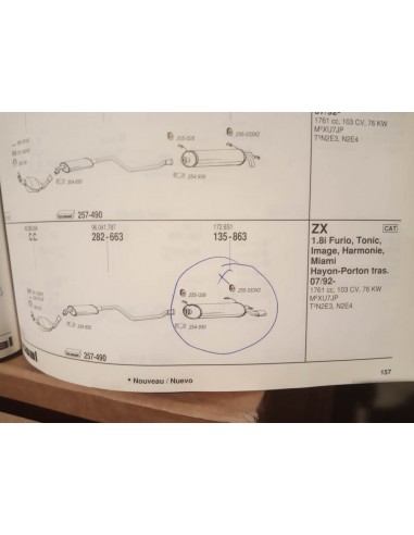 SILENCIOSO TRASERO ESCAPE CITROEN ZX