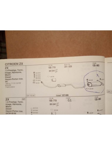 SILENCIOSO TRASERO ESCAPE CITROEN ZX