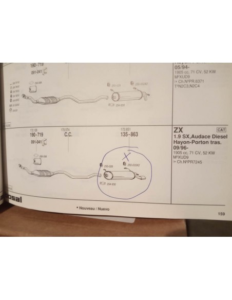 SILENCIOSO TRASERO ESCAPE CITROEN ZX