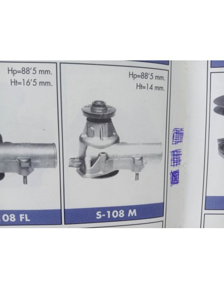BOMBA DE AGUA SEAT 124 1200cc Y SEAT 131 1430cc (S108M)