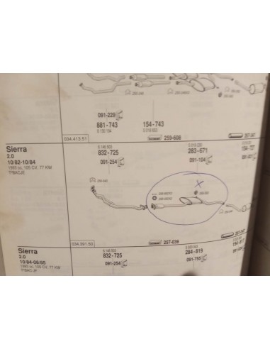 SILENCIOSO DELANTERO DE ESCAPE FORD SIERRA MK1