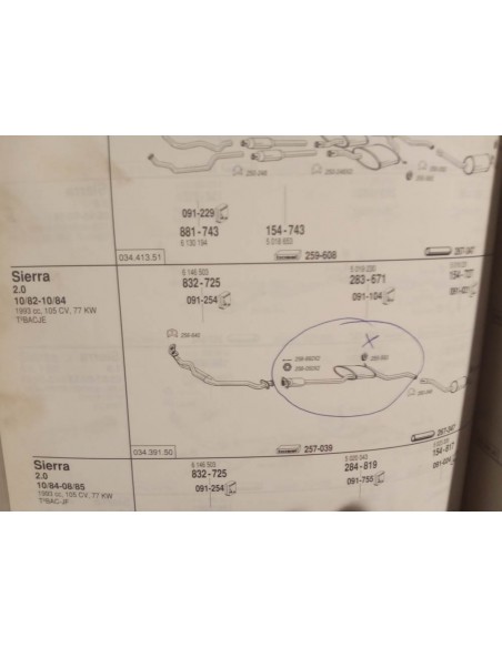 SILENCIOSO DELANTERO DE ESCAPE FORD SIERRA MK1