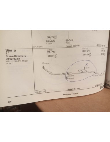 SILENCIOSO DELANTERO DE ESCAPE FORD SIERRA MK1