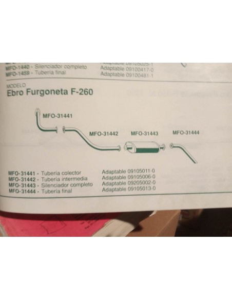 TUBERIA FINAL SALIDA DE ESCAPE EBRO F-260