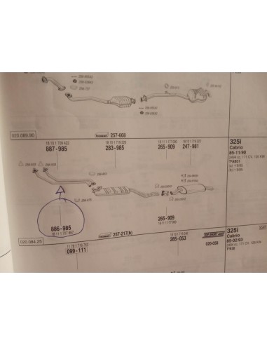 TUBERIA SALIDA COLECTOR ESCAPE BMW 325 i E30