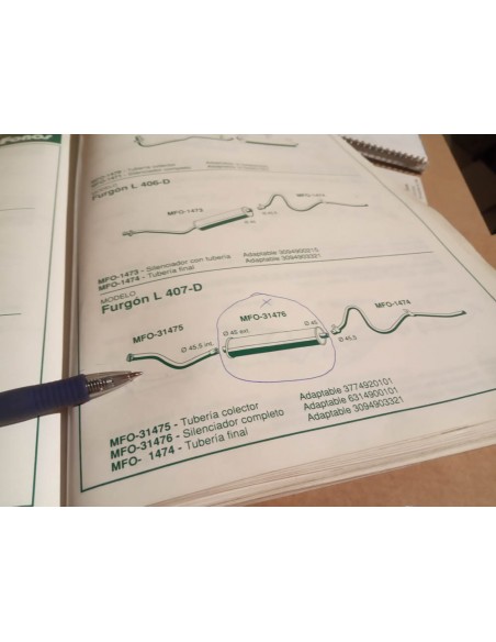 TUBERIA SALIDA COLECTOR ESCAPE MERCEDES L 407-D