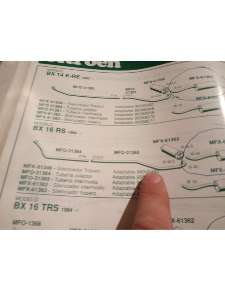 TUBERIA INTERMEDIA ESCAPE CITROEN BX RS