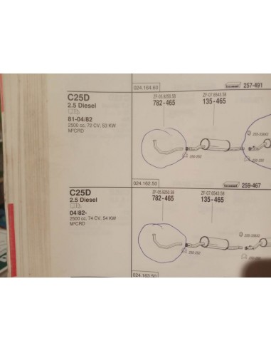 TUBERIA SALIDA COLECTOR ESCAPE CITROEN C25,FIAT DUCATO Y PEUGEOT J5