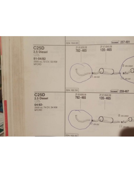 TUBERIA SALIDA COLECTOR ESCAPE CITROEN C25,FIAT DUCATO Y PEUGEOT J5
