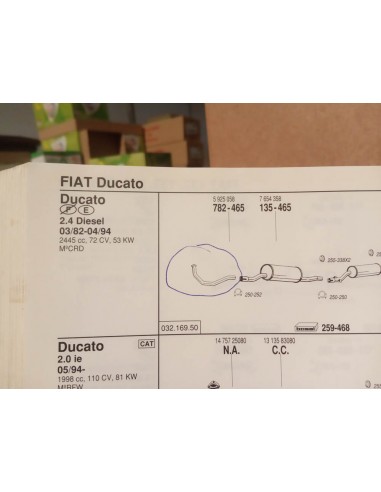 TUBERIA SALIDA COLECTOR ESCAPE CITROEN C25,FIAT DUCATO Y PEUGEOT J5