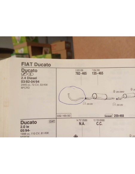 TUBERIA SALIDA COLECTOR ESCAPE CITROEN C25,FIAT DUCATO Y PEUGEOT J5