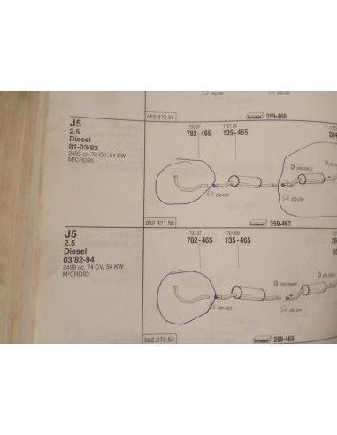 TUBERIA SALIDA COLECTOR ESCAPE CITROEN C25,FIAT DUCATO Y PEUGEOT J5