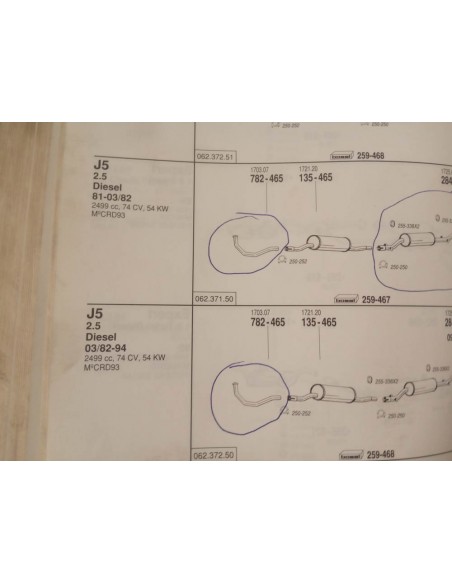 TUBERIA SALIDA COLECTOR ESCAPE CITROEN C25,FIAT DUCATO Y PEUGEOT J5