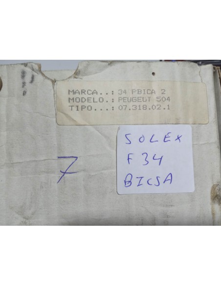 CARBURADOR SOLEX F 34 BICSA PEUGEOT 404 , 504 Y 505 (RECONSTRUIDO)