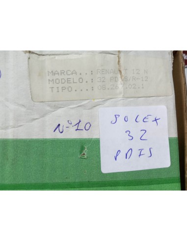 CARBURADOR SOLEX 32 PDIS E RENAULT 6 TL (68 AL 77) Y RENAULT 12 (RECONSTRUIDO)