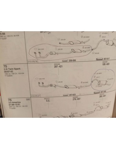SILENCIOSO TRASERO ESCAPE ALFA ROMEO 75 MOTOR 1.6 , 1.8 Y 2.0