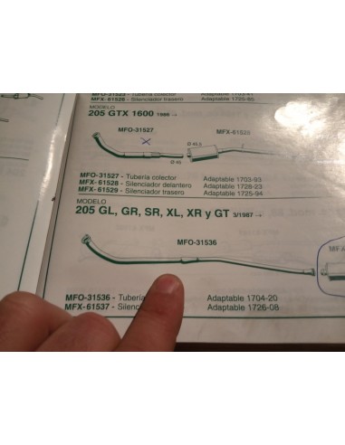 SALIDA COLECTOR ESCAPE PEUGEOT 205