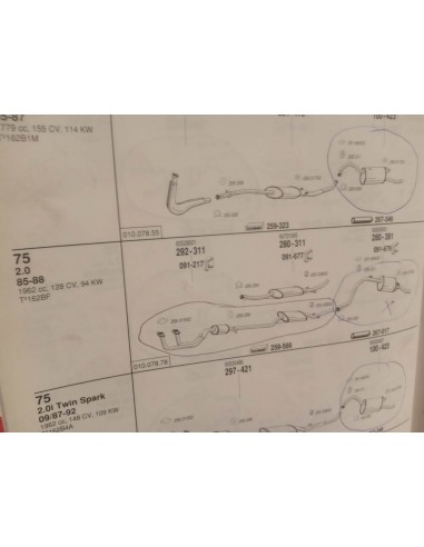 SILENCIOSO TRASERO ESCAPE ALFA ROMEO 75 MOTOR 1.6 , 1.8 Y 2.0